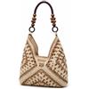 LLELEMAMO Borsa in Paglia Donna, Borsa a Spalla Bohémien Intrecciata Grande Capacità, Borsa Mare Leggera Fatta a Mano per Vacanze, Viaggi, Shopping e Outfit Estivi (Brown & Beige)