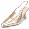 JOMIX MISSCAI Sandali Donna Eleganti con Fascia Trasparente PVC Tacco 8 cm Slingback da Cerimonia Matrimonio Festa Scarpe da Sera Oro, 36
