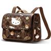 Hello Kitty Squares-Borsa a Tracolla-Zaino Satchel, Marrone, 27 x 20 cm