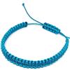 ParticolarModa Bracciale dell'amicizia in corda nylon piatto regolabile celeste azzurro