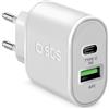 SBS Caricabatterie caricatore 20 Watt - Ricarica ultra rapida e due porte USB