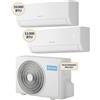 Olimpia Splendid Condizionatore DUAL split Inverter 10000+12000 btu Wi-Fi OSCAAMH14EI + OSSAAQH10EI + OSSAAQH12EI Climatizzatore Fisso