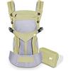 SONARIN Premium Traspirante Marsupio Neonati Ergonomico,Baby Carrier,Porta Bebè,Cappuccio Rimovibile,da neonato a bambino (0-48 mesi),Supporto per la Testa,Carico massimo 20 kg(Verde)