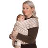 RYLOOBABY Fascia da neonato a bambino, 3,2-15,9 kg, morbida ed elastica, testata per la sicurezza, per avere le mani libere, fascia per neonati (piastrelle color caffè)