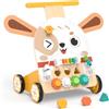 Weilim Carrello Primi Passi in Legno Cane con Cubo Attività 6 in 1