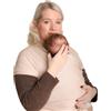 RYLOOBABY Fascia portabebè e fascia elastica per neonati, 3,2-15 kg, in morbido cotone, per tenere le mani libere, anca sana, taglia unica XXS-XXXL - beige chiaro