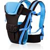 SONARIN All Season Marsupio Neonati con portabiti con cinghia variabile e schienale rimovibile,Ergonomico,Sicuro, Confortevole, adattato al crescente sviluppo del tuo bambino(Lago blu)
