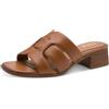 Jana Softline Leather Mule Heel 8-27766-46, Sandali con Tacco Donna, Cognac, 37 EU