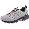 Skechers Donna Hillcrest Pure Escapade Trainers, Gray Leather / Mesh / Pink Trim, 38.5 EU