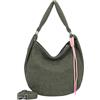 Fritzi aus Preussen Fritzi Sue01 Suede Jacky Soft Hobo Borsa a Spalla Ecopelle Donna Hobo Bag per Festival e Città Vegana Effetto Scamosciato 31 x 29 x 12 cm - Antracite - Oliva - Marrone - Grigio-Blu