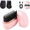 WEJOY Mini piastra per capelli, spazzola lisciante 2 in 1 senza fili, ricaricabile 30 secondi, riscaldamento rapido, spazzola USB portatile riscaldata per lo styling per viaggi e uso quotidiano, controllo