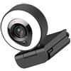 Mobestech Webcam 4k Auto-focus e Luce LED per Streaming Video e Videochiamate, 5mp 2592x1944 Risoluzione, USB 2.0, 30 Fps, 150cm Cavo