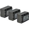 vhbw 3x batteria compatibile con Panasonic HC-W858, HC-V707EG-S, HC-W878 videocamera camcorder (1600mAh, 3,6V, Li-Ion) con infochip