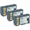 vhbw 3x batteria compatibile con JVC GR-D825, GR-D796, GR-D815, GR-D860, GS-TD1 videocamera camcorder (750mAh, 7,4V, Li-Ion) con infochip