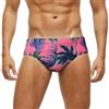 Arcweg Costume da Bagno da Uomo Slip a Vita Bassa con Imbottitura Rimovibile Costumi da Bagno Pantaloncini da Spiaggia Elasticizzati Boxer Intimo, Albero di Cocco Rosso Triangolare, Medium
