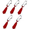 FROMCEO 5 eleganti cravatte pre-cravatta per bambini design ad usura rapida tessuto in poliestere liscio perfetto per riunioni di lavoro e piccola cravatta elegante, Rosso, Taglia unica