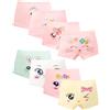 Domee Boxer Mutande Intimo Cotone Bambina Pacco da 8 Gatto e Coniglio 9-10 Anni (Dimensione del Produttore 2XL)