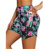 SHEKINI Pantaloncini da Bagno Donna Nuoto Vita Alta Estivi Costumi Bikini Shorts con Slip Rapida Protezione UV con Tasche Sportivi Pantaloncini da Spiaggia