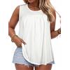 Gosunny Canottiera estiva da donna, oversize, senza maniche, ampia | Canotta da donna morbida e traspirante, taglie forti, con scollo rotondo, ideale per l'abbigliamento quotidiano