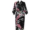 Max Hsuan Vestaglia da donna in raso, kimono, vestaglia per matrimonio, damigella d'onore, pigiama, vestaglia taglia 40-52, Nero , 14-16