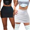 HTTDSLF 2 Pezzi Minigonna Nera Elasticizzata e Dimagrante, Gonna a Tubino, Gonna Nera a Vita Alta, Short Skirt, per Donna, per Sexy, Casual, da Indossare
