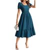 Grace Karin Abito Corsetto da Donna Elegante in Stile A-Line, Abiti da Cerimonia per Donna con Tasche, blu-verde, XL