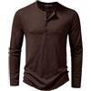 PARKLEES ZEROYAA PARKLEES - Camicia da uomo a maniche corte Henley, casual, elasticizzata, slim fit