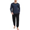 Marvmys Pigiama Uomo Cotone Manica Lunga Pantaloni con Tasche