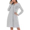 Marvmys Camicia Notte Donna Cotone Corta Cardigan con Scollo V e Bottoni Donna Adatto Leggero e Confortevole per Il Parto Ospedaliero Quotidiano per L'Allattamento al Seno