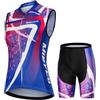 Mydawan Completo Ciclismo Donna Estivo Abbigliamento Bici MTB,Tuta Ciclista Maglietta da Ciclo Senza Maniche Gilet e Pantaloncini Short Bike con 19D Gel Imbottiti,Maglia Bicicletta Asciugatura Rapida|5,S
