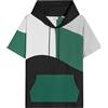 Covisoty Felpa Maniche Corte con Cappuccio Uomo Color Block Maglietta con Cappuccio Estate Sweatshirt T-Shirt Hoodie