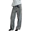 HAOLEI Jeans Leopardati Donna,Larghi con Strass Vita Alta Jeans Leopardo Pantaloni Gamba Larga Hip Hop Fashion Pantaloni 2025 Offerte Oggi Maculato Leopardato Donna Casual Primaverili Vintage Leopard Pants