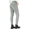 FitsT4 Sports Pantaloni da equitazione da donna, con ginocchiere antiscivolo, estivi, grigio., M