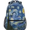 ATOurDealss Astratto La Notte Stellata Arte Bambini Zaino Laptop Viaggio Scuola Media Studenti Canvas Bookbag Leggero Business Spalla Daypack per Donne Uomo, Come mostrato, Taglia unica