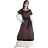 HEMAD Linde Abito medievale, vestito, bicolori, 100% cotone - Marrone-Nero XXL/XXXL