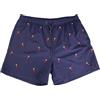 Ciabalù Costume da Bagno Uomo con Corni Portafortuna Ricamati Pantaloncini Corti da Mare (IT, Testo, S, Regular, Regular, Blu)