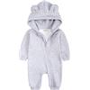 Alunsito Neonato Bambina Pagliaccetto One Piece Manica lunga Orso Orecchio Felpa con cappuccio Tuta Bambino Primavera Autunno Body