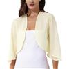 KUUFUUT Coprispalle da Donna Coprispalle Leggero in Chiffon Giacca Bolero Estiva Maniche A 3/4 Cardigan Bolero da Donna Coprispalle Corto Trasparente per Abiti Matrimoni e Feste