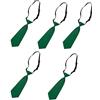 FROMCEO 5 eleganti cravatte pre-cravatta per bambini design ad usura rapida tessuto in poliestere liscio perfetto per riunioni di lavoro e piccola cravatta elegante, Verde, Taglia unica