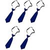 FROMCEO 5 eleganti cravatte pre-cravatta per bambini design ad usura rapida tessuto in poliestere liscio perfetto per riunioni di lavoro e piccola cravatta elegante, Blu, Taglia unica