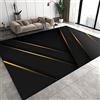 Generic Tappeto Salotto Moderno Tappeto Pelo Corto Tappeto Soggiorno Linee Dorate Geometriche Di Arte Nera Di Lusso - Tappeto Camera De Letto Moquette - Tappeti Per Cucina Tappeto Sala Disegno Confi -6A4H/G1