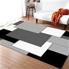 Generic Tappeto Da Soggiorno Tappeto Da Camera Tappeto Per Bambini Tappeto In Morbida Flanella Stampata In 3D Geometrico Grigio Bianco E Nero - Poliestere Soft Touch Facile Da Pulire 160 X 230 Cm / 62,99 X 9