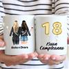 Vulfire Regalo 18 anni donna compleanno tazza originale Nome, Capelli, Abito e altro da Personalizzare Idee Regali per lei per Natale (Bianco, Ceramica)
