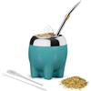 Cuopru Set di tazze Yerba Mate 5 in 1 di alta qualità, con zucca in acciaio inox (stelle glitterate, stile elefante carino), cannuccia Bombilla e set da tè da 153 g, regalo per donne che bevono caffè, tè