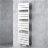 doporro Scaldasalviette da Parete per Bagno 140x50 cm, Radiatore Termoarredo Piatto in Acciaio ad Acqua Calda, Attacco Basso Centrale, Colore Bianco