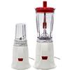 COSE DA CASA Frullatore con tritatutto 2 in 1 bicchiere graduato 400 ml lame in acciaio inox utile per tritare frullare puree verdure carne (ROSSO)