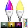 BrightArk Lampadina LED E14 Dimmerabile Cambio Colore con Telecomando, RGB+Bianco Caldo+Bianco Freddo, 3 Modalità Dinamiche Lampadina RGB E14 a Candela per Casa, Decorazioni, Feste (2 Pezzi)