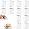LOLYSIC Bricchetto per latte in porcellana, 12 pezzi, bianco, 60 ml, piccolo bricco per caffè, latte, latte, salse, caffè, cucina