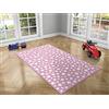 Oedim Tappeto per bambini con stelle, fondo rosa, 165 x 95 cm, moquette PVC, pavimento vinilico, protezione per pavimento, decorazione della casa, decorazione per camere