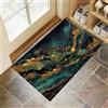 MLSOWM Tappeto Ingresso Interno Marmo Di Lusso, 40x60 cm Tappeti Pelo Corto Antiscivolo Strato Di Roccia Smeraldo Carpet per Camera da Letto Entrata Scendiletto Ufficio, Verde Scuro